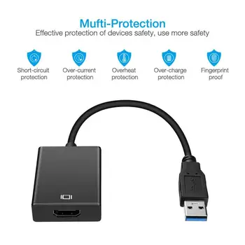 Premium HD 1080P USB 3.0 Za HDMI Video Kabel Adapter Pretvornik Za Prenosni Računalnik Tv Prenosni USB 3.0 Na HDMI Adapter 166018