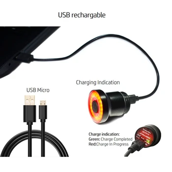2PCS Polnilna Skateboard Zadnje Luči Opozorilo LED Luči Nepremočljiva USB Opozorilno Svetilko za Longboard Električni Skuter 166332