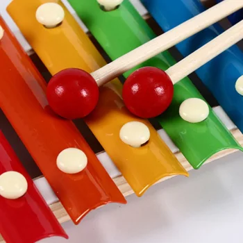 Osem-barve in osem ton otrok izobraževalne igrače, lesene potrkala klavir malčka izobraževalne igrače, glasbene igrače, otroške glasbe