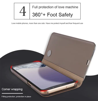 Luksuzni Ogledalo Flip Primeru Telefon Za Samsung Galaxy S10 E S8 S9 Plus S7 S6 Roba Jasno Sliko Smart Cover Za Samsung S9Plus Coque