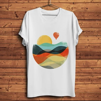 Muhast barvita dežela naravnih t-shirt homme poletje kratka majica s kratkimi rokavi moški bela hipster priložnostne tshirt unisex ulične