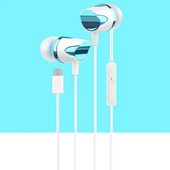 Tip c ušesni C žične Slušalke Stereo Visoko Bas C Slušalke Žične Nadzor Z Mikrofonom Za huawei Mix Max 2 Max S Mi6