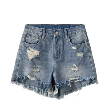 WYWAN 2020 nov prihod priložnostne poletje vroče prodaje denim ženske hlače visoko waists krzno, obložene noge-odprtine Plus velikost seksi kratke Jeans 168391
