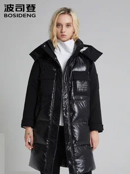 Bosideng žensk hooded srednje dolžine zunanji toplo debele navzdol jakno v zimskem času svetlo tkanine B90142208 168442