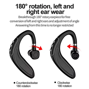 USLION Novo Nadgradnjo HD Brezžične Stereo Slušalke Poslovnih Slušalke Z Mikrofonom za Prostoročno klicanje Uho-kavelj Slušalke Za Android IOS 171039