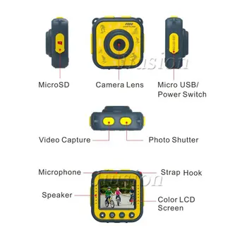 Mini HD Otrok Dejanje Digitalni Šport Kamere Vodotesno Ohišje Kolesarjenje Mikro Cam Video Snemalnik DV Otrok Otrok Darilo