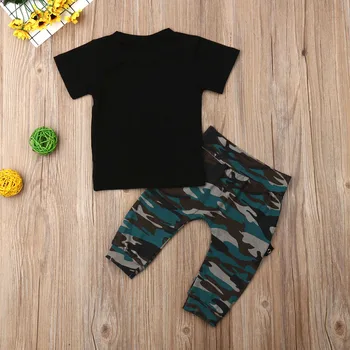 Priložnostne Baby Toddler Otroci Fantje Oblačila Določa 0-4Y Kratek Rokav Črke Natisni T-Majice+Prikrivanje Hlače 2 Barvi