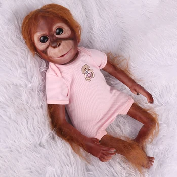 55 CM, ročno izdelan podroben barve rodi otroka Opica newborn baby doll zbirateljske umetnosti visoke kakovosti lutka 1757