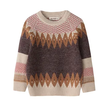 Dekleta jeseni in pozimi pulover 2019 dolgo sleeved vzorec pulover dno mozaik priložnostne vrhovi oblačila