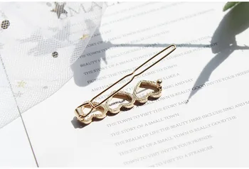 Brezplačna dostava 20 kos/veliko modni nakit dodatki kovinski trojno srce barrettes hairclip lase pin clip Sponko Okraski