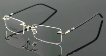 10 kos/veliko Debelo Zlato Rimless Eyeglass Okvir Moški Ženske Očala Očala Očala RX 1290