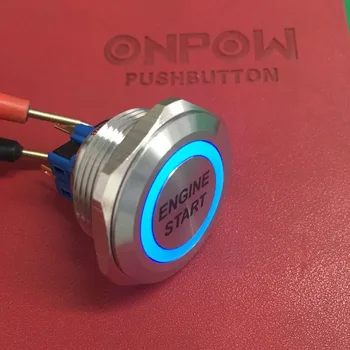 ONPOW 30 mm 1NO1NC iz nerjavečega jekla kratkotrajno obroč osvetljeni LED z ZAGON MOTORJA simbol pritisni gumb preklopi GQ30-11E/R/12V/S 17959