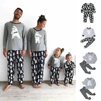 Božič Družinski Pižamo Komplet Dojenček Otroci, Oče, Mama Ujemanje Družino Obleke Xmas Obleko Starš-Otrok Bo Ustrezala Doma Sleepwear More