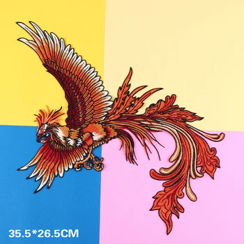 Visoka Kakovost Phoenix Polno Vezenega Obliži šivati na Šivalni Parches za oblačila aplicirano vezenje DIY Dobave Obrti