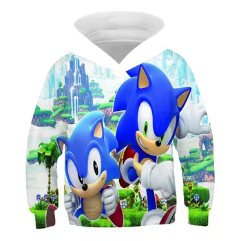 2020 Sonic Hedgehog Moda fantje dekleta Risanka 3D Tiskanja Otroci, Otroci Oblačila Sonic hoodies Vrh Jesenskih in zimskih Oblačil 183839