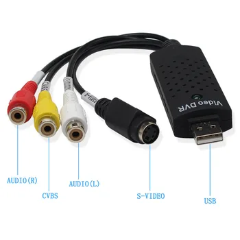 USB 2.0, Zajem Video Kartice Pretvornik PC Adapter za TV, Audio, DVD, DVR VHS Visoke Kakovosti Črna 18455