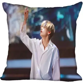 Korejski pop Novo JUNG KOOK Tiskanje Kvadratnih svile Pillowcases Saten Blazino Zajema dva Straneh Prevleke po Meri Logo