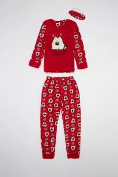 DeFacto Jeseni Dekle, Homewear Dekle Natisnjeni Pižamo bo Ustrezala Pižame Sleepwear Doma Udobno obleko Novo Sezono-T2602A620AU 18693