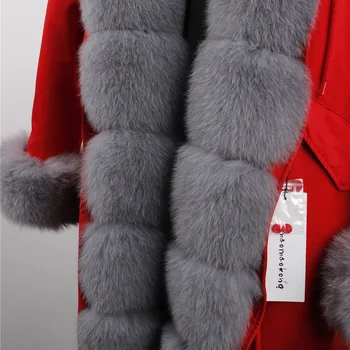 Maomaokong 2020 naravnih pravi lisica krzno ovratnik plašč ženske zimsko jakno outwear parkas