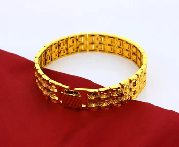 Plemenito prekrita 24k zlata zapestnica moške čistega zlata zapestnica Boemski stil zlato nakit za moške zapestnica darilo za rojstni dan bijoux verige