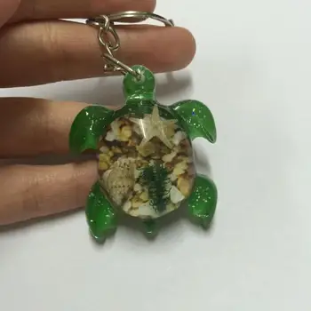 Brezplačna Dostava 12 KOS Imitacije zvezda želva zelena očarljivo osebkov dekoracijo Keychain