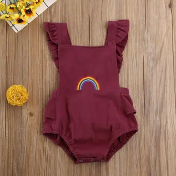 Za malčke Baby Dekle brez Rokavov Romper Ogrlicom Bombaž Jumpsuit Obleke Sunsuit Srčkan Baby Girl Obleke 0-18 M
