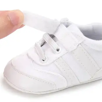 Baby Boy Platno Čevlji Klasične Črno Bele Priložnostne Zavezat Prvi Pohodniki Malčka Na Prostem Dojenčka Jasle Čevlji Unisex