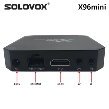 SOLOVOX X96 mini Android TV 7.1 Smart TV Box 16GB 2GB Amlogic S905W Core Quad 2.4 G WiFi X96mini Video Predvajalnik Set Top Box