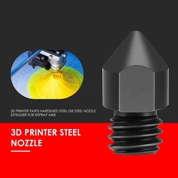 5Pcs/Veliko 3D Tiskalnik Deli MK8 Kaljenega Jekla Šoba 1.75 mm 0,4 mm za MK8 Edaja 3 CR10 CR10S Hotend Kit