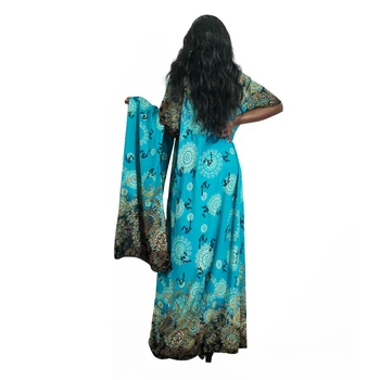 Plus Velikost Vezenje, Tiskanje Afriške Obleke za Ženske Svoboden Etnične Slog Jeseni, Pozimi Muslimanskih Haljo 2020 prišlekov z Šal