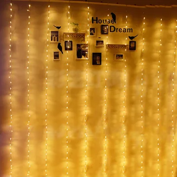LED Slap Svetlobe Slap Svetlobe Zavesa Svetlobe, Poroka Bar Ozadju Počitnice Dekoracijo 3*3 M Tekočo Vodo Barvne Luči