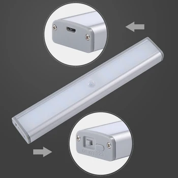 2PCS Kabinet Svetlobni Senzor Gibanja Luči USB, 20 LED Razsvetljave Kabinetu Magnetni Izmenljive Stick-On za Omaro Omaro Omari