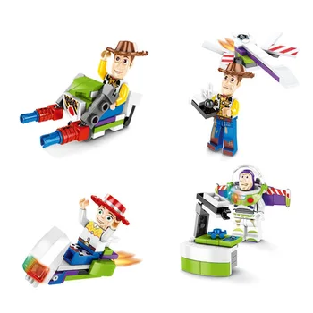 8 v 1 Igrače Zgodba 4 Woody Buzz Lightyear Jessie forky gradnik opeke slika zbirateljske Lutka igrače za otroke 193013