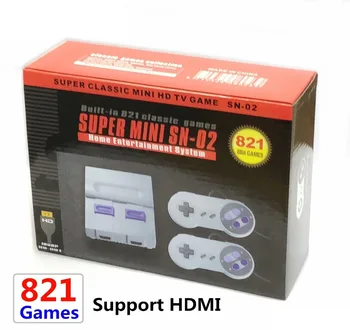 8 bit Mini HD HDMI TV Retro Družino Video Igra Konzola Ročni Vgrajen 821 Klasičnih za SNES Igre Dvojno Gamepad Igralec PAL&NTSC 193086