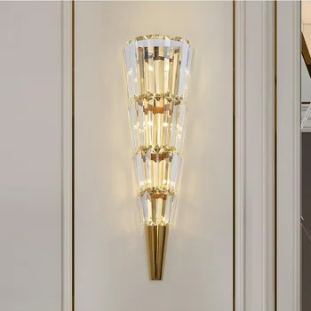 Zlati moderne stenske svetilke crystal light luksuzni Nordijska dnevna soba dekoracijo hotel LED luči 19382