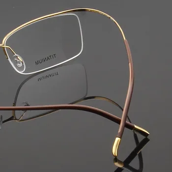 Čistega Titana Očala Okvirji Ultralahkimi, Visoka Elastičnost Optičnih Očal Okvir Št Vijak Design Pol Rimless Očala 5296