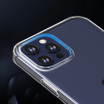 Jasno primeru za iphone 12 pro max primeru iphone 12mini pokrov prozoren ultra tanko mehko nazaj tpu silikon slim iphone 12 coque primeru