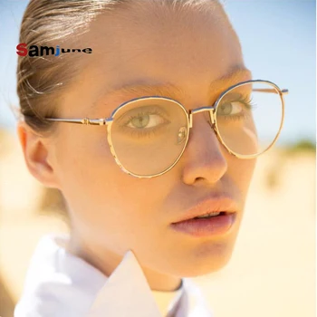 Samjune Moda Okrogla sončna Očala Ženske blagovne Znamke Oblikovalec Klasične Ovalne sončna Očala Za Ženski Moški Očala Unisex Očala UV400 19674