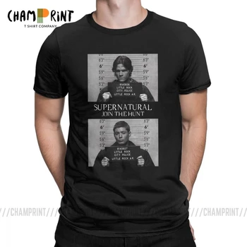 Nadnaravno Mugshot T-Majice za Moške Sam Winchester T Shirt Uradni Priložnostne Bombaž Tees za Rojstni dan Oblačila