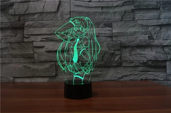 Lep Anime Dekle 3D Noč Svetlobe LED Desk Tabela 3D Lučka Oddaljeno 7 Barva Spreminja, USB Paryt Vzdušje lučka Počitnice Darilo 20794