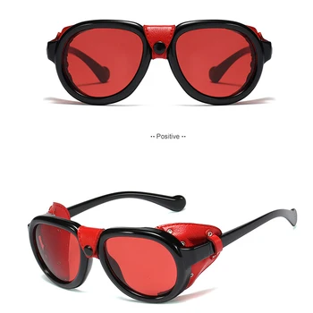EYECRAFTERS 2020 Modni Moški Steampunk Gothic Očala sončna Očala Ženske Retro Moda Usnja S Strani Odtenki Okrogla sončna očala 21713