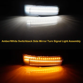 IJDM Prekajene Objektiv Polno Amber LED Strani Ogledalo Vključite Opozorilne Luči Za leto-up Ford F-150 Vključite Opozorilne Luči/Bela Parkirna Luč 12V