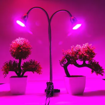 Dvojno Glavo Led Grow Light z Imetnik Posnetek Rastline Svetilke za Cvet Hydroponics Sistem Notranje Vrtu Toplogrednih 22496