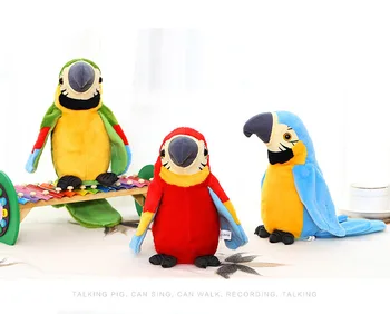 Elektronski Hišni Ljubljenčki Papiga Robot Ptica Lepo Govoriti Interaktivni Papiga Govori Govori Snemanje Zvoka Ponovite Polnjene Plišastih Živali, Igrače Darilo