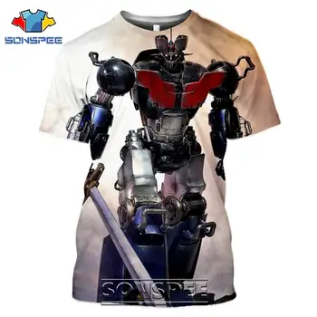 SONSPEE moška T Majica Japonski Mazinger Ž 2020 Poletje Ulica Priložnostne Harajuku Klasičnih Anime Robot 3D Tiskanja Moških Tees Srajce Homme