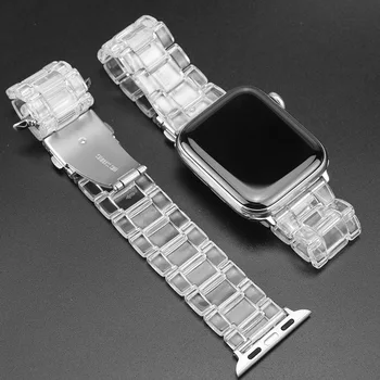 Prosojni Trak za Apple Watch trak 40 mm 44 iWatch band 38 mm 42mm Pasu Smolo Zapestnica Apple gledati serije 5 4 3 38 42 44 mm 23453