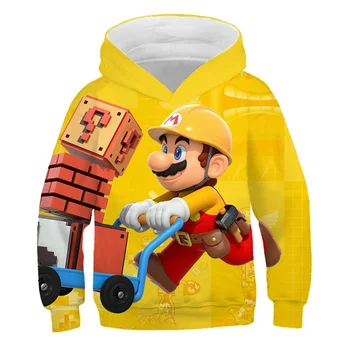 2020 Super Mario brat 3D Fantje Dekleta Hoodie oblačila Oblačila Hoodies Jesen in zimo, Fant, Dekle, Jopice Hoodied poliester 24031