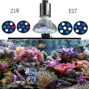 21W Celoten Spekter LED Luči Akvarij Par38 Koralni Greben Uporablja Aqua Morski Greben Žarnice E27 Rastlin Raste Svetlobe za Morske Tank