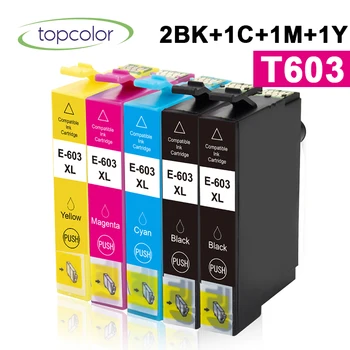 Topcolor 5PK 603 XL Združljiv Epson 603XL E603 T603 za XP-2100 XP-3100 WF-2810 XP-3105 XP-4100 XP-4105 WF-2830 XP-2105 Tiskalnik