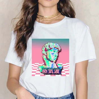 Vaporwave Estetske 90. Letnik Majica s kratkimi rokavi Ženske Ženski Hip Hop Ženske Obleke Tshirt Harajuku Priložnostne T-shirt